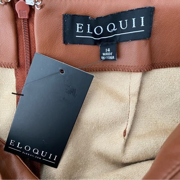 Eloquii Faux Leather Brown Cognac Wrap Skirt NWTs size 14 - Picture 5 of 6